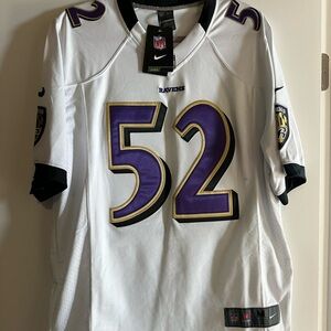 Nike Men's White and Black Jersey with Purple Accents